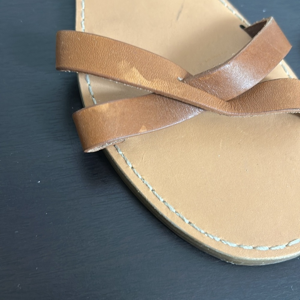 MADEWELL The Boardwalk Crisscross Sandal Brown Leather Brazil Sz 8 NEW - Picture 4 of 10